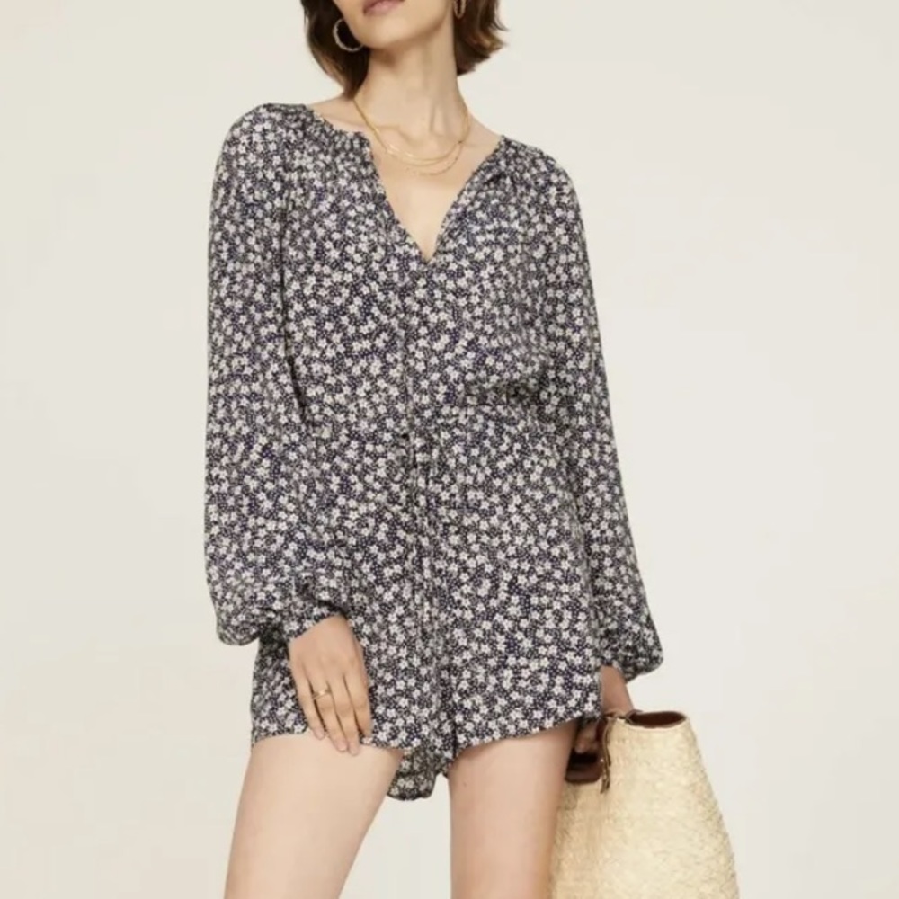 Polo‎ Ralph Lauren Blue Floral
Romper Long Sleeve Playsuit Navy